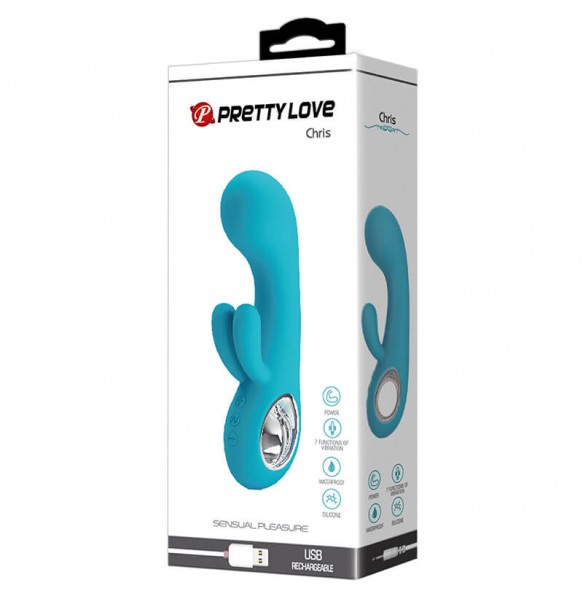 PRETTY LOVE - Triple Shock Vibrator Wand Masturbator (Chargeable - Tiffany Blue)